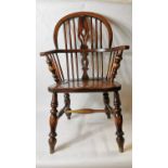 19th. C. ash and elm Windsor chair.