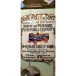 Rare John Wallis and Sons Railway and Steamboat Agents enamel advertising sign.