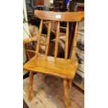 19th. C. Scumbled pine hedge chair.