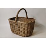 Early 20th. C. wicker shopping basket.