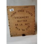 Irish Free State pine butter box.