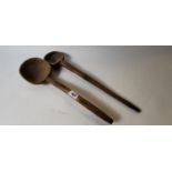 Two 19th. C. wooden ladles.