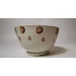 19th. C. Second period Belleek double banded spongeware bowl.
