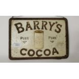 Tin plate Barry's Cocoa advertising sign.