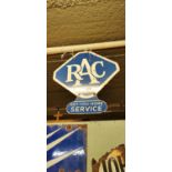 Original RAC double sided enamel advertising sign.