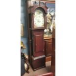 19th. C. painted pine grandfather clock.