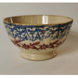 19th. C. double banded spongeware porridge bowl.