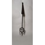 Early 19th. C. toasting fork with heart decoration.