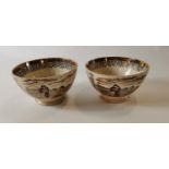 Two 19th. C. lustre transfer bowls depicting rural scenes.