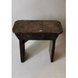 Pine stool with original paint .