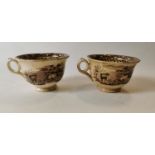 Two 19th. C. transfer cow cups.