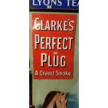 Clarke's Perfect Plug - A Grand Smoke enamel advertising sign.