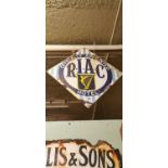 Original RIAC double sided enamel sign.