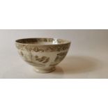 19th. C. transfer bowl with oriental scenes.