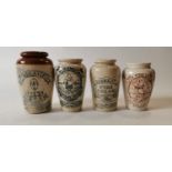 Collection of four stoneware cream jars.