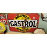 Original Wakefield Castrol enamel advertising sign