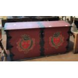 Early 19th. C. painted pine dome topped trunk.