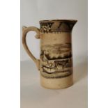 19th. C. transfer jug depicting cattle grazing.