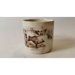 19th. C. transfer cow mug.