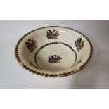 19th. C. brown and white spongeware bowl.