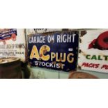 Original enamel Garage on right A C Plugs stockist sign