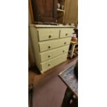 19th. C. painted pine chest of drawers.