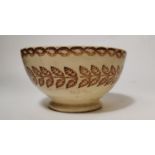 19th. C. brown and white spongeware bowl.