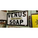 Venus Saves Soap enamel advertising sign.