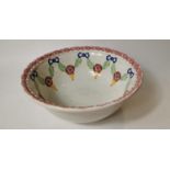 Early 20th. C. spongeware basin decorated with foliage.