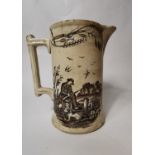 19th. C. brown and white transfer jug .