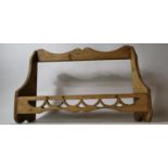 19th. C. stripped pine mug rack. (66 cm w x 39 cm H)