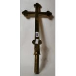 Victorian brass cross. (65 cm L).