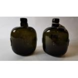 Pair of 18th. C. glass bottles.