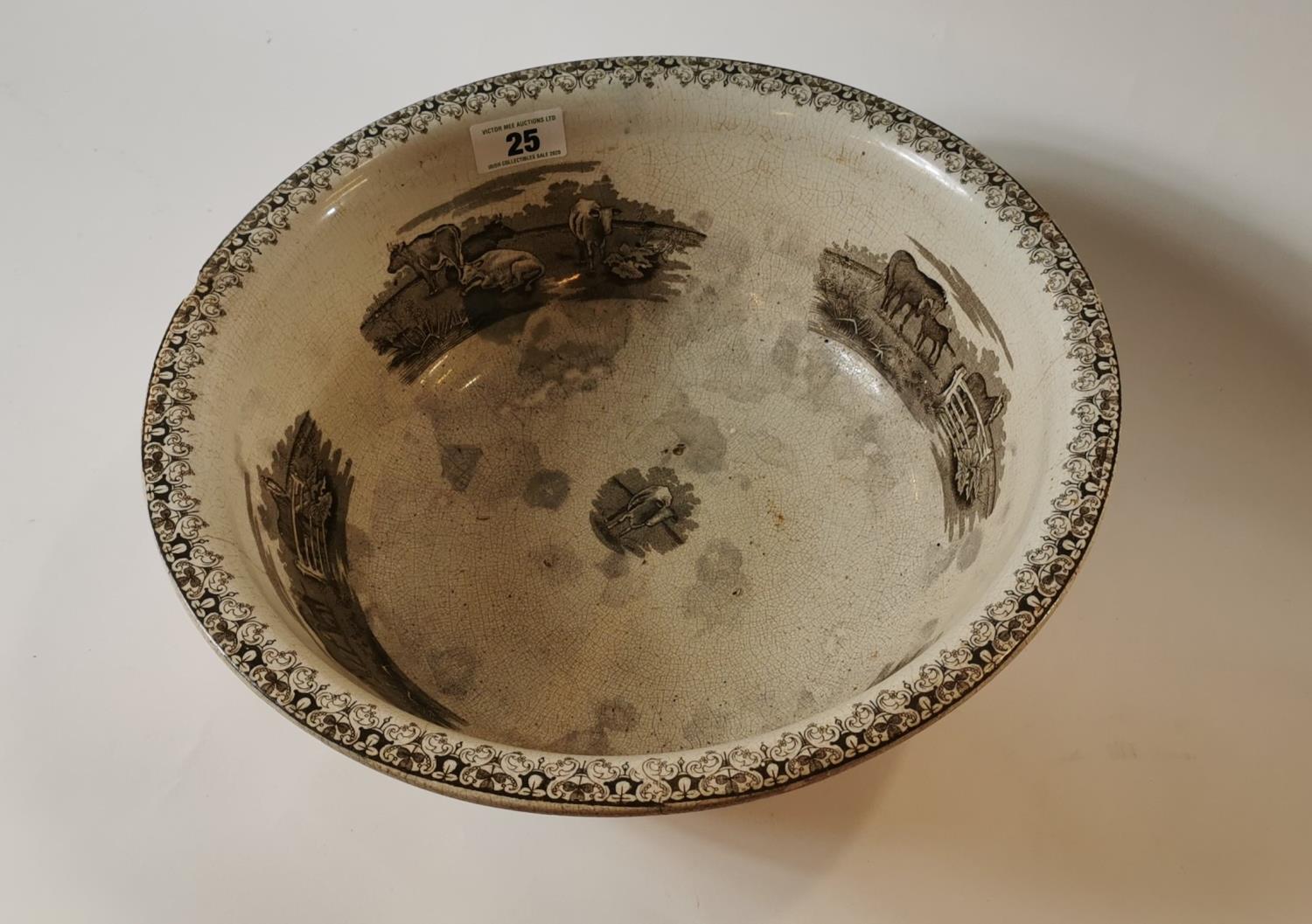 19th. C. brown and white potato bowl.