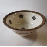 19th. C. brown and white single banded spongeware bowl.