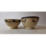 Two 19th. C. porridge spongeware bowls.