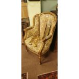 19th. C. gilt upholstered armchair.