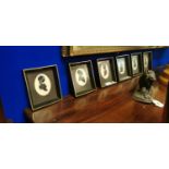 Framed set of six silohouettes