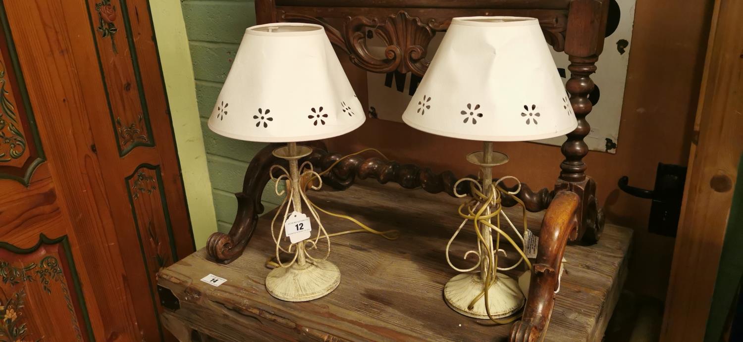 Two modern table lamps.