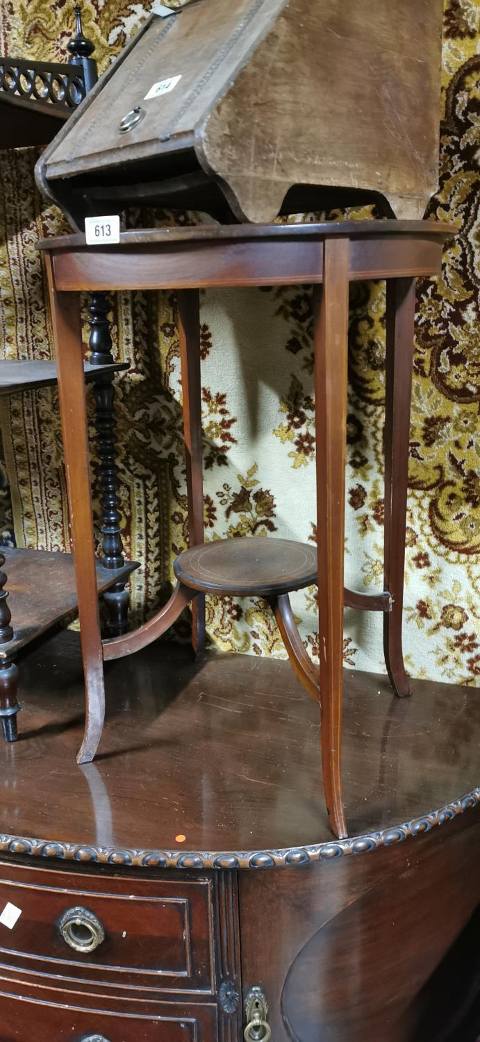 Edwardian inlaid mahogany lamp table.