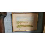 Gilt framed watercolour of Seascape