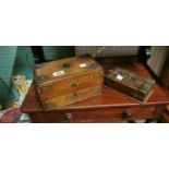 19th.C. sewing box and another box.