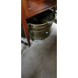 Edwardian brass coal bucket.