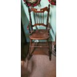 Edwardian mahogany child's high chair.