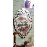 Decorative Venetian glass wall mirror.