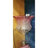 Original 19th. C. ruby etched glass shade.