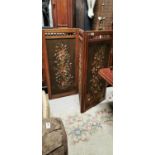 19th C. mahogany folding screen.