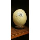 Carved ostrich egg.