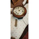 19th.C. mahogany postman's wall clock.