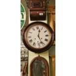 Mahogany and brass kitchen clock.